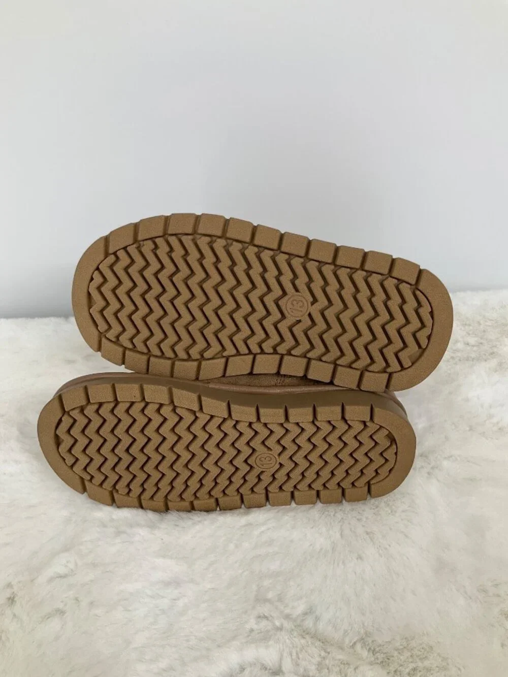 Cat and Jack Arlo Zipper Shearling Style Tan Boots Toddler Girls size 13 NEW